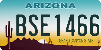 AZ license plate BSE1466