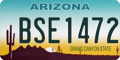 AZ license plate BSE1472