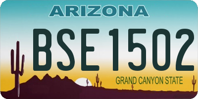 AZ license plate BSE1502