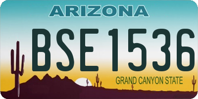 AZ license plate BSE1536