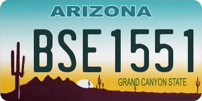 AZ license plate BSE1551