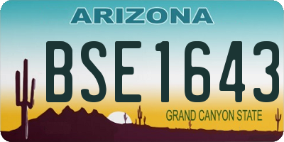 AZ license plate BSE1643
