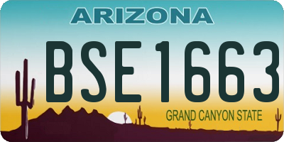 AZ license plate BSE1663