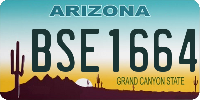 AZ license plate BSE1664