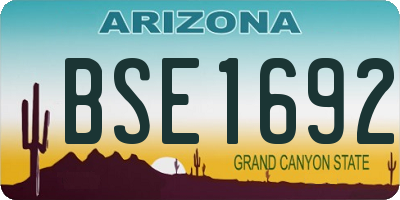 AZ license plate BSE1692