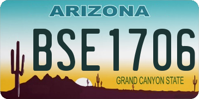 AZ license plate BSE1706