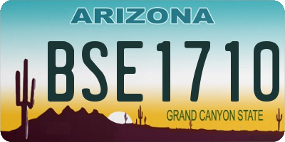 AZ license plate BSE1710