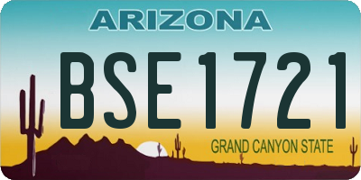 AZ license plate BSE1721