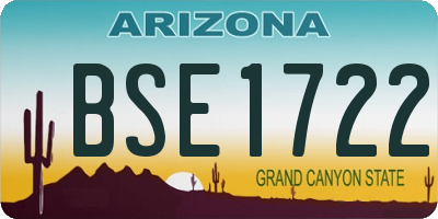 AZ license plate BSE1722