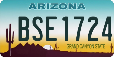 AZ license plate BSE1724