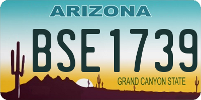 AZ license plate BSE1739