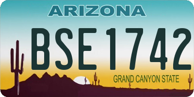 AZ license plate BSE1742