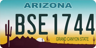 AZ license plate BSE1744