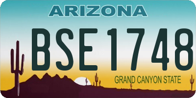 AZ license plate BSE1748