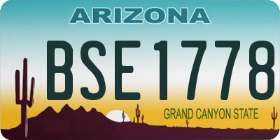 AZ license plate BSE1778