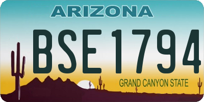 AZ license plate BSE1794
