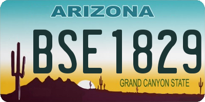 AZ license plate BSE1829