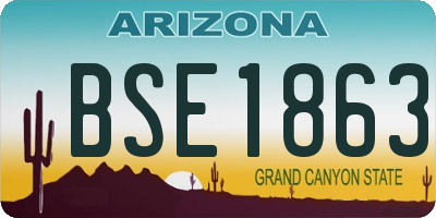 AZ license plate BSE1863