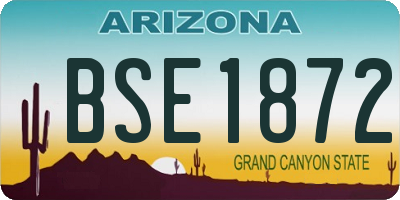 AZ license plate BSE1872