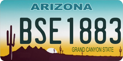 AZ license plate BSE1883