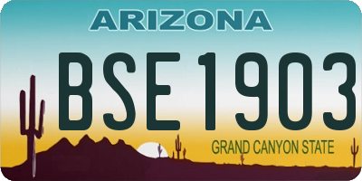 AZ license plate BSE1903