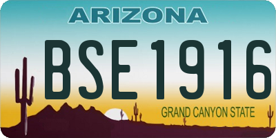 AZ license plate BSE1916