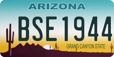 AZ license plate BSE1944