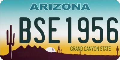 AZ license plate BSE1956