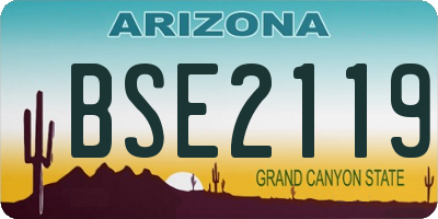 AZ license plate BSE2119