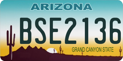 AZ license plate BSE2136
