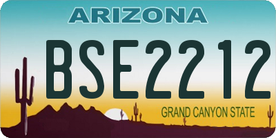 AZ license plate BSE2212