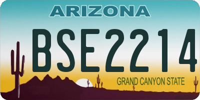 AZ license plate BSE2214