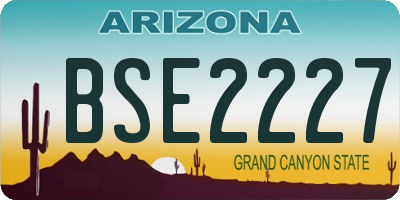 AZ license plate BSE2227