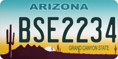 AZ license plate BSE2234