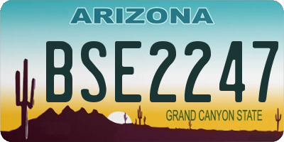 AZ license plate BSE2247