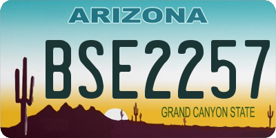 AZ license plate BSE2257