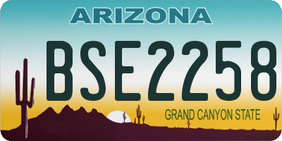 AZ license plate BSE2258