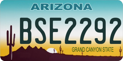 AZ license plate BSE2292