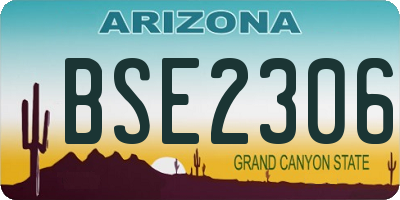 AZ license plate BSE2306