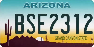 AZ license plate BSE2312