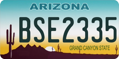 AZ license plate BSE2335