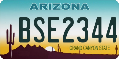 AZ license plate BSE2344