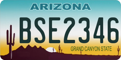 AZ license plate BSE2346