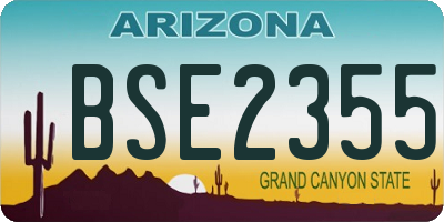 AZ license plate BSE2355