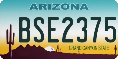 AZ license plate BSE2375