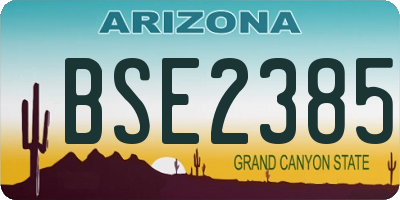 AZ license plate BSE2385