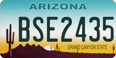 AZ license plate BSE2435