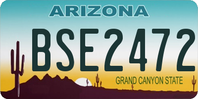 AZ license plate BSE2472