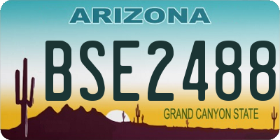 AZ license plate BSE2488