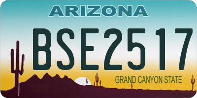 AZ license plate BSE2517